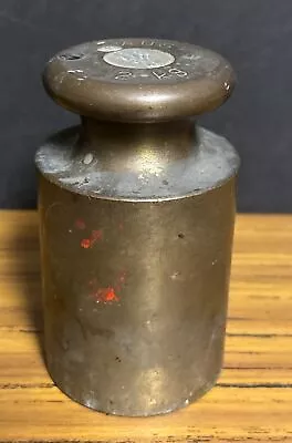 Antique Vintage OHAUS 2 Kg Brass Balance Scale Calibration Weight • $29.95