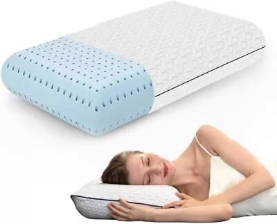 King Size Gel Memory Foam Pillow: Ventilated Orthopedic Cooling Design With Wa • $60.10