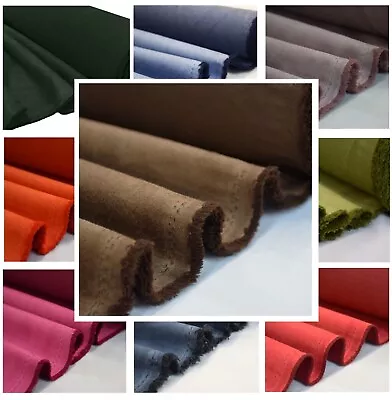 Faux Suede Polyester Fabric Upholstery Soft Furnishing Material 225g Suedette 60 • £9