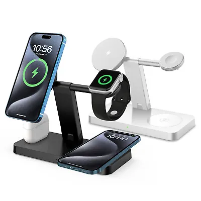 3In1 15W Magnetic Wireless Charger Charging Stand For IWatch IPhone 13 Pro 14 15 • £19.98