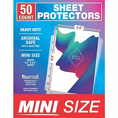 Mini Sheet Protectors 50 Pack 5.5 X 8.5 Inch Page Protectors For Mini 3 Ring... • $10.95