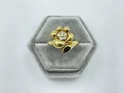 Jose Hess Signed 18K Gold Diamond Cluster Flower Ring Designer • $1199.99