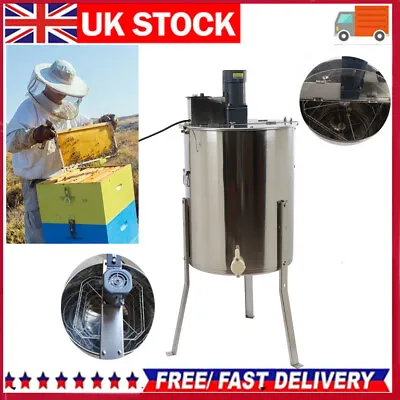 Large Motorized Electric Honey Extractor Separator - 4 Frame - Fast Shipping • £293.99