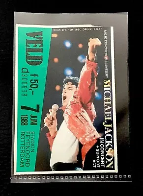 MICHAEL JACKSON June 7 1988 Used Green Concert Ticket Rotterdam Holland - RARE • £94.98