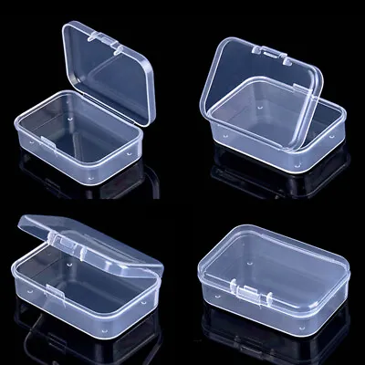 £3.26 • Buy Clear Small Plastic Storage Box Jewelry Beads Organizer Case Container Durable