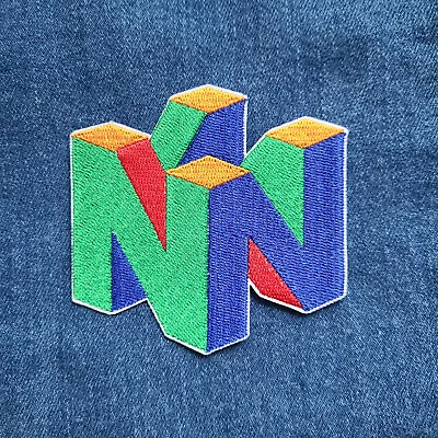 Nintendo 64 N64 Logo Patch (Iron On Sew Embroidery Applique Retro 90s) • $4.99