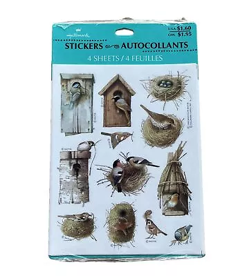 Vtg Hallmark Bird Stickers Marjolein Bastin Birds Birdhouses Nests 4 Sheets • $11