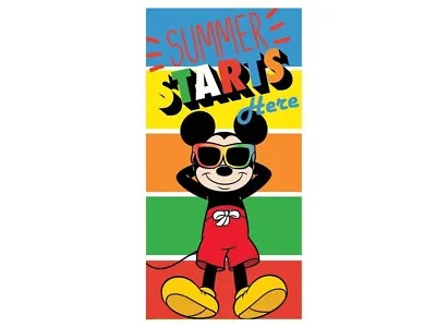 Mickey Mouse Beach Towel Summer Starts Here 140 X 70cm Microfibre Kids • £10.99