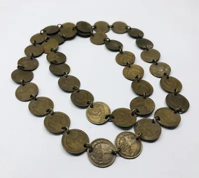 Vintage USSR Beads Made Of Coins 1 Kopeck • $11.99
