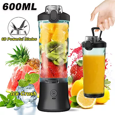 600ML Electric Mini Juice Maker Portable Blender Smoothie Juicer Fruit Machine • £19.98