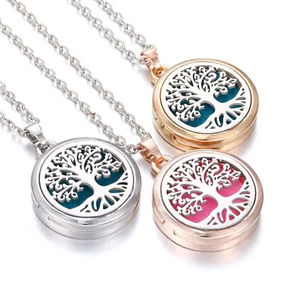 $5.16 • Buy Aromatherapy Essential Oil Diffuser Locket Tree Of Life Pendant Necklace Jewelry