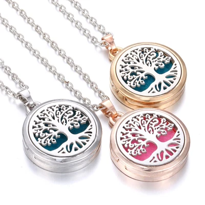 $5.16 • Buy Aromatherapy Essential Oil Diffuser Locket Tree Of Life Pendant Necklace Jewelry