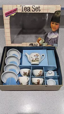 Vintage Toy China Mini Tea Set Girl With Animals. Made In E. Germany.  11 Pieces • $26