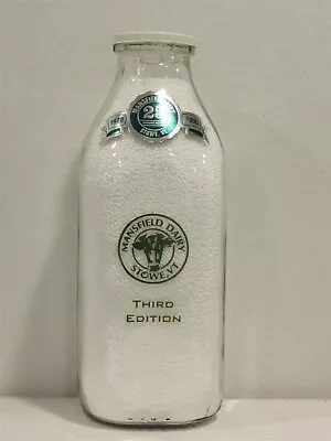 SSPQ Milk Bottle Mansfield Dairy Stowe VT Skiing Cow Commemorative Bottle 25th • $24.99