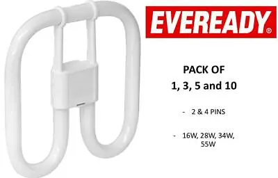 EVEREADY / BELL 2D 2 4 Pin 16W 28W 38W 55W Compact Fluorescent Energy Saving  • £8.49