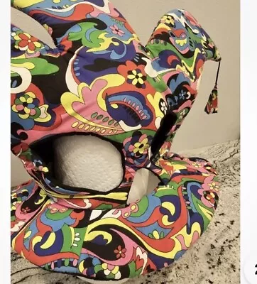 Vintage ELOPE Psychedelic Print Face Mask JESTER HAT Costume • $75.47