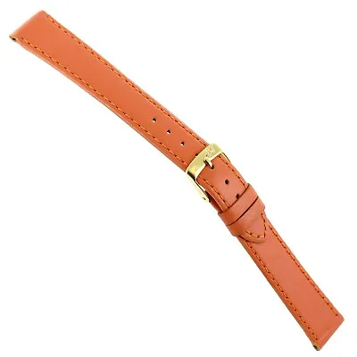 16mm Morellato Orange Genuine Calfskin Leather Stitched Watch Band 112 • $21.95