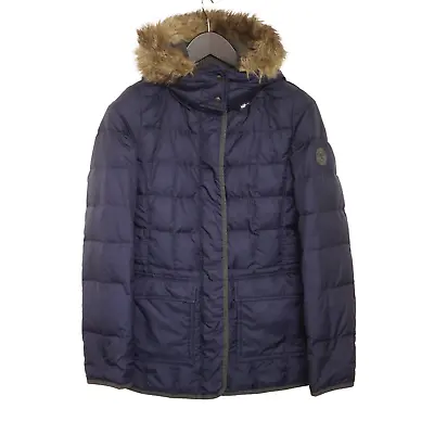 Women Marc O'Polo Jacket Breathable Blue Hooded Down Full Zip  Size S VAN727 • £17.99