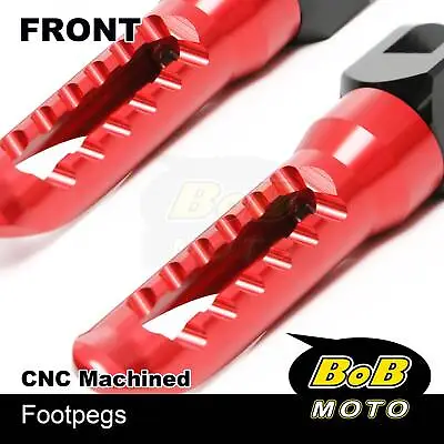BOB CNC Front Rider Foot Pegs RED For Yamaha YZF R1 09 10 11 12 13 14 • $43.97