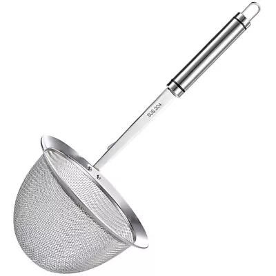 Stainless Steel Pasta Basket Kitchen Strainer Mesh Spoon Ladle-SP • £10.85