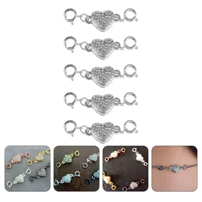 £8.11 • Buy  5pcs Heart Rhinestone Magnetic Lobster Clasps Jewelry Clasps Necklace Clasps