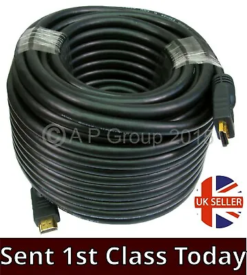 HDMI Cable Active High Speed Boost ARC 3D Ethernet Long Lead 20m 25 30m 40m 50m • £42.99