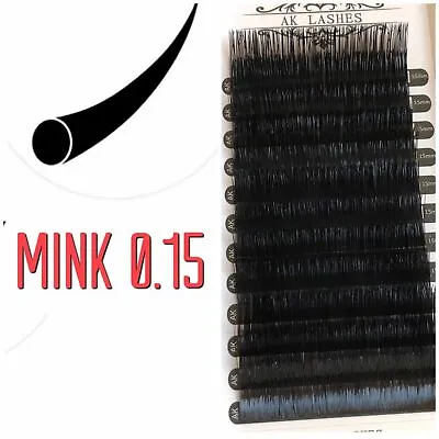 Eyelash Extensions  Individual  Mink Lashes Semi Permanent AK LASHES Curl CD • £4.99