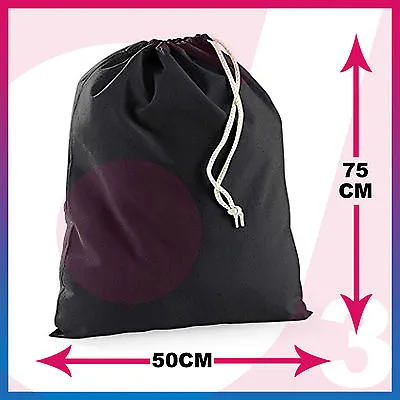 £3.98 • Buy 100% Cotton Plain Drawstring Bags - Xmas Sack / Stocking - Storage / Laundry Bag