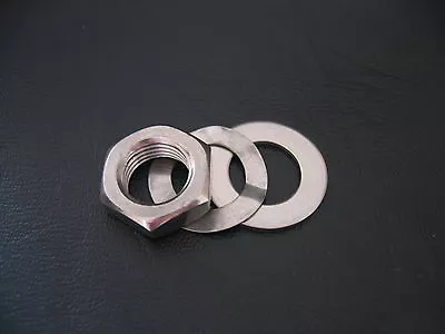 Stainless Steel Front Spindle Washer & Nut Fits Moto Guzzi V35 50 65 1100 Sport • $12.38