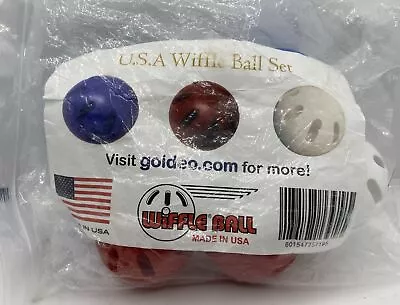 WIFFLE® Ball U.S.A Six Pack Set Includes 2 Blue 2 Red 2white • $15
