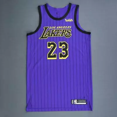 Basketball Jersey T Shirt LA Lakers Lebron James 23 NBA Yellow Black Purple • £21.99