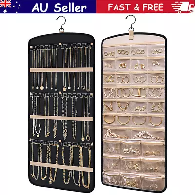 Earrings Hanger Bags Hanging Jewelry Organizer Necklace Display Storage Roll • $28.49