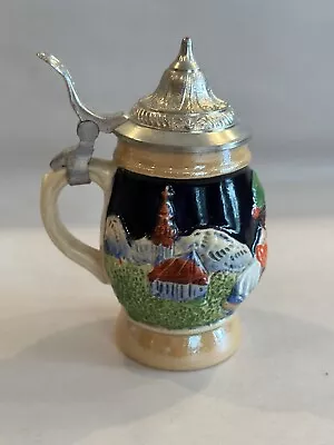 Vintage DBGM Mini German Beer Stein W/ Pewter Lid • $9.99