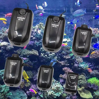 £14.59 • Buy Silent Aquarium Air Pump Fish Tank Quiet Single/Twin Valve Tropical Marine
