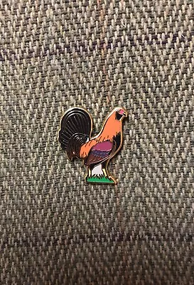 Game Fowl Metal And Enamel Lapel Pin Badge - Muffed Light Red Yellow-legged • £10