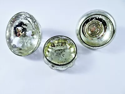 Vintage Mercury Glass Floating Tealight Candle Holders Set Of 3 Each Unique • $15.30