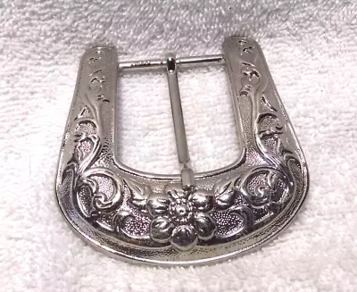 Silver Flower Filigree Western Belt Buckle Solid Great Vintage Condition • $16.99