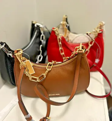 Michael Kors Cora Large Zip Pouchette Chain Shoulder Crossbody Bag Handbag Purse • $99.95