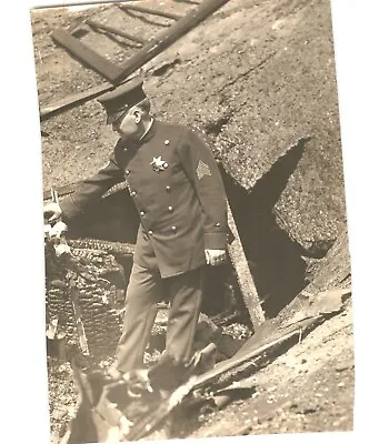 OAKLAND POLICE Sergeant Walters In FIRE DAMAGE Vintage Rare 1927 Press Photo • $35