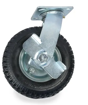 Flat-Free Solid Polyurethane Caster With Brake Cap Knobby Tread • $32.99