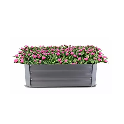 Patio Metal Raised Garden Bed Kit Square Planter Box For Plant Flower Vegetable • £42.81