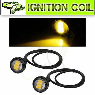 Set/2  9W 6000K 18mm Amber Eagle Eye Grille Tail Side Turn Signal Led Light • $7.99