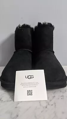 NIB UGG Women's Mini Bailey Bow II Black Boots Sz 9 • $150.99