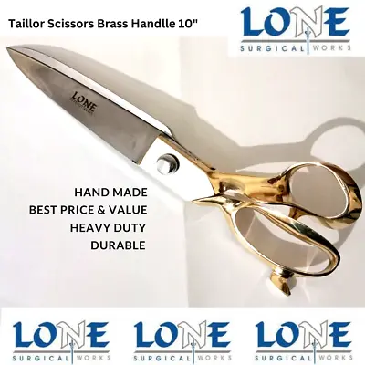 New Quality Tailor Upholstery Scissors 10  Brass Handle Vintage Shear HEAVY DUTY • $32.17