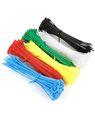 Cable Ties Premium Zip Ties Cable Tidy Multi-Colours All Sizes (Plastic) • £2.99