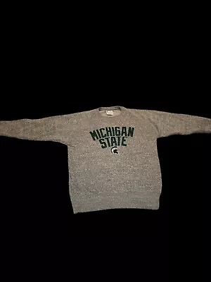 Michigan State Spartans Champion Sweatshirt Large Gray With Green Letters • $19.99