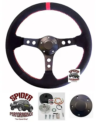 1960-1973 Volkswagen Steering Wheel 13 3/4  RED LINE SUEDE • $214.95