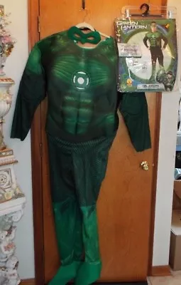 Green Lantern Muscle Chest Deluxe Men Costume By Rubies Jumpsuit Adult XL. VGC • $44.95