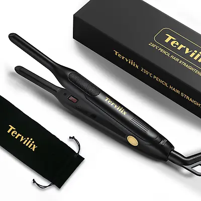 Terviiix Mini Hair Straighteners For Short Hair Upgrade Pencil Hair And Curler • £28.81