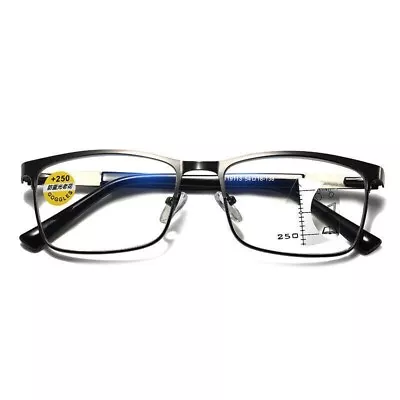 New Mens Metal Progressive Multifocus Reading Glasses Bifocal Presbyopic Readers • $6.99